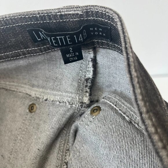 Lafayette 148 New York Bootcut Jeans Women's 2 Black Denim 5-Pockets Zip Fly - Picture 4 of 4